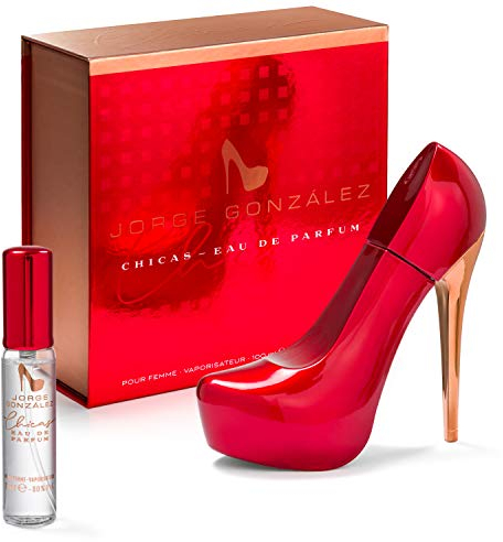 GLAMOUR & HEELS - EDICIÓN CHICAS Eau de Parfum 100 +15 ml – Damenduft im High-Heel-Flakon mit Taschenzerstäuber – Blumig-sinnlicher Duft für Frauen