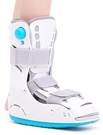 Shuyan Jiao Air Cam Walker Fracture Boot, Medical Inflatable Walking Boot, Orthopaedic boot for Sprained Ankle, Stress Fracture, Broken Foot or Achilles Tendonitis (Manual Inflation, S)
