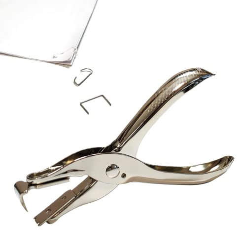 Sacapuntas de pinza de acero inoxidable cromado para oficina y hogar, palanca de puntos metálicos grapadora, palanca grapas de grapas grapas