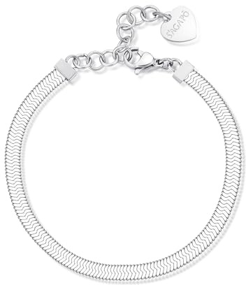 S'AGAPÕ Snake Chain Bracelet in Steel for Women of the Brand S'agapò from the Chunk Collection. Size: 185 mm. The reference is SHK35, Hypoallergenic steel