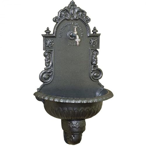MetallWeb® Gartenbrunnen, Wandbrunnen Vienna, in unterschiedlichen Farben (Hammerschlag Silber)