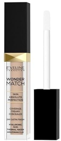 Eveline Cosmetics Wonder Match Liquid Concealer No 15 Natural mit Hyaluronsäure, Thermalwasser & Amazonischem Ton - Anti-Aging, Feuchtigkeitsspendende Formel