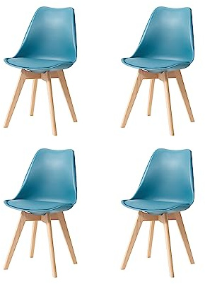 HJhomeheart Esszimmerstuhl 4er Set, Massivholzbeine, Abnehmbares Stuhlkissen, Küchenstuhl, Moderner Stuhl (Grün-4)
