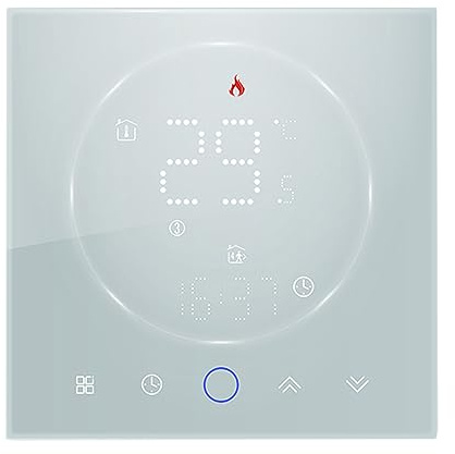 Ailgely Termostato Intelligente 16A per Riscaldamento Elettrico, Display a LED, Programmabile Digitale Regolatore di Temperatura per Riscaldamento a Pavimento, Termostato da Parete Intelligente