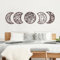 Walasis Wanddeko Schlafzimmer Mood Deko - Boho Wand Deko Wohnzimmer Mondphasen Wanddekoration 5er Set Holz Dekoration Braun
