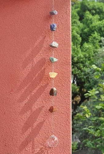 SHEEMMEREE Chakra Crystals Stones Hanging Healing Stones and Crystal Wall Suncatcher Sun Catcher Stone Ornaments Real Rose Quartz for Yoga Bird Figure