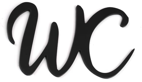 WC Schild, WC Türschild Selbstklebend, WC Aufkleber 15 * 10 cm, WC Schild Selbstklebend WC Aufkleber Tür, WC Deko für Toilettentür (Schwarz)