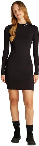 Calvin Klein Vestido Mujer Logo Elastic Milano Manga Larga, Negro (CK Black), XS