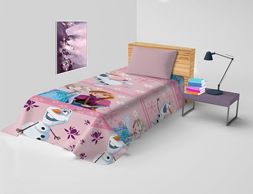hermet Eisfrühlingstagesdecke für Einzelbett, 170x270 cm, 100% Baumwolle, Disney