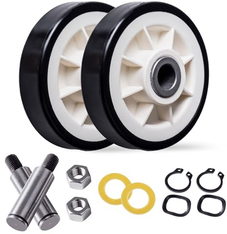 [Upgraded 2026] 12001541 303373K Dryer Roller Wheel Drum Support Roller Kit by Canamax – Compatible with Maytag Crosley - Replaces 303373 3-3373 Y303373 12001541VP W10116741-2 Packs