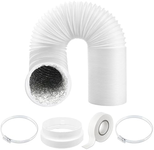 SPARES2GO Universal Venting Duct Hose Insulated Air Con Conditioner Extension Kit (5 Inch, 3m, Screw Fit)