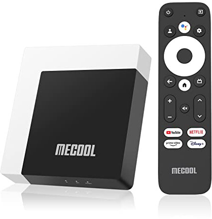 Android TV Box 11.0, MECOOL KM7 Plus Smart TV Box 4K HDR 2 Go 16 Go Prise en Charge 2,4 G/5,0 G/BT 5.0/AV1 Lecteur multimédia de Streaming à Distance GTV avec Amlogic S905Y4 Netflix Google Assistant