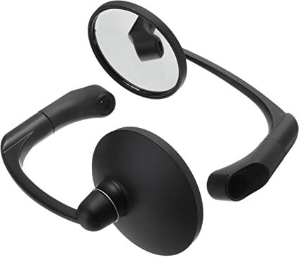 DKPMWD Motorrad Lenkerendenspiegel 1 Paar 8–10 Mm Motorrad-Chrom-Rundstangenende, Roller-Zubehör, Rückspiegel, Verstellbar Für Cafe Racer Motorradspiegel(Schwarz)
