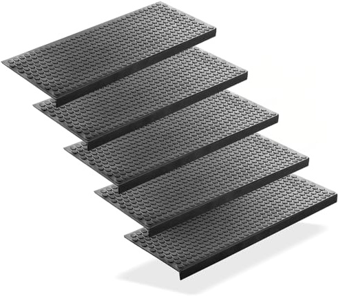 BigDean 10 Stück Stufenmatten aus Gummi 75 x 25 cm Outdoor Kreis Design