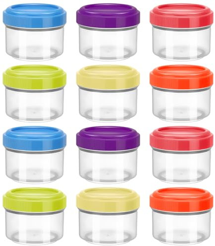 saerryor Lot de 12 mini boîtes de rangement empilables en plastique avec couvercles pour aliments surgelés 35 ml