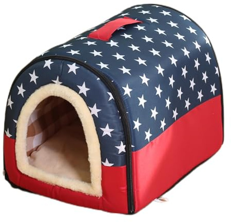 Pevfeciy Hundehöhle Hundehaus kleine Hunde Hundehaus drinnen Indoor, Hundehütte Stoff, Katzenhaus Winterfest, Kuschelhöhle Hund, Schlafhaus Haustierhaus zuhause,6,M