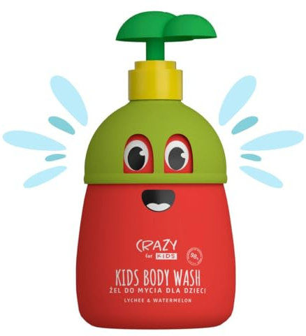 CRAZY KIDS Fun, Cute & Gentle Bath Wash for Children| Dermatologist-Tested| Twistable Top to Play Loved by Girls & Boys| Moisturising & Natural Body Wash Gel for Sensitive Skin or Toddler Bath (500ml)