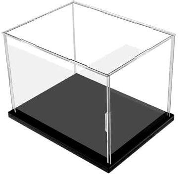 YHHLWXMDZ Schaukasten Vitrine, Staubdichter Schutz, Selbstmontage-Vitrine mit Schwarzem Acryl Sockel, for Actionfiguren, Spielzeug, Sammlerstücke(25x15cm/10x6in)