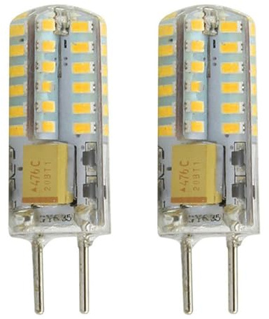 GY6.35 LED Bulb AC/DC 12-24Volt 3W Equivalent 30W Halogen Bulb G6.35 Bi-Pin JC Type Lamp Warm White 2PC ColdWhite