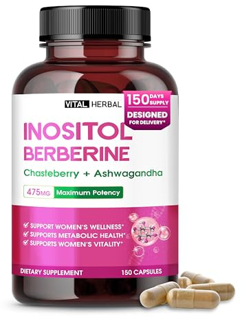 Liposomal Inositol with Berberine, Chasteberry & Ashwagandha – Supports Women’s Wellness, Hormone Balance & Metabolism – 150 Capsules