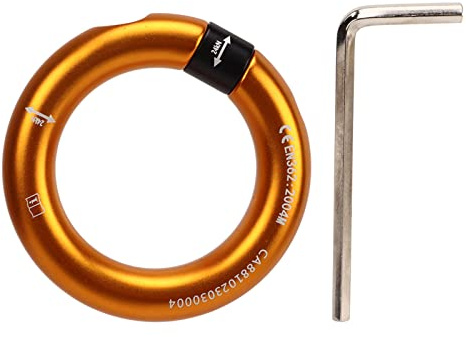 O-Ring Zum Klettern, Abseilring, 12 Mm Öffnung, Abnehmbarer Kletterverbinder, Sicherung für den Verbindungspunkt Beim Klettern und Baumpflegen (Hell Gold)