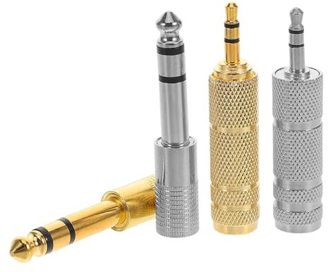 Milisten 4piezas Adaptador De Audio Metálico De Micrófono De Audio y Elegante -and-play Para Micrófonos y Auriculares