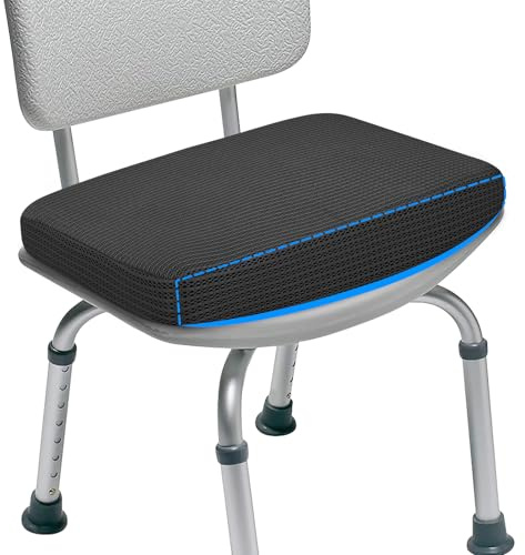HAVARGO Shower Seat Cushion for Transfer Bench for Bathtub Shower Seats for Elderly, Easy Maintenance Anti Slip Quick Dry Soft to Skin Foam Cushion, Black