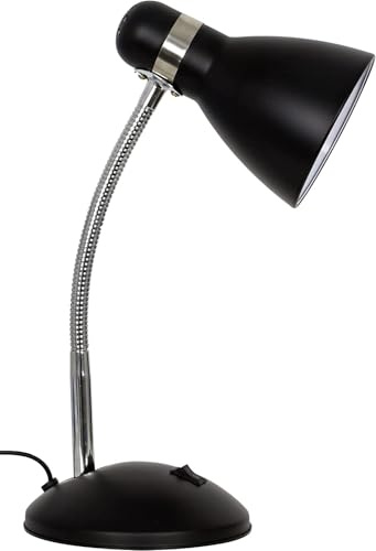 BEL AIR HOME - Lámpara de Escritorio PISA, Flexo para Mesa de Trabajo o Mesita de Noche de Metal con Interruptor ON/OFF, 1xE27 - (Bombilla No Incluida)(NEGRO)