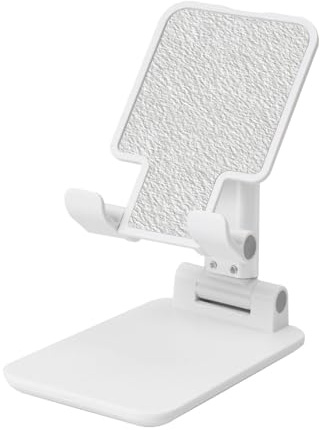 Woshuwo White Cold Press Paper Texture Foldable Cell Phone Stand Adjustable Angle Height Desktop Portable Cellphone Cradle Compatible With All Smartphone White-Style