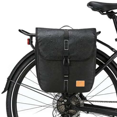 Hainue Cykelväskor för bagagehållare, Oxford-tyg 100 % vattentät cykelväska med bärhandtag, 20 l stor cykelväska för bagagehållare, enkel fastsättning