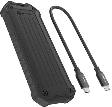 ICY Box M.2 NVMe/SATA SSD-väska damm- och stöttålig utomhusdesign, USB 3.2 Gen 2 10 Gbit/s, stöder 2230/42/60/80, inklusive kylfläns och bärrem, IB-1827MCP-C31