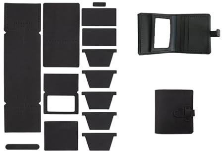 lmoikesz Kreativitet väntar med DIY-set i läder, engagera i handgjorda vävda väskor, pyssel, sömnadsprojekt, njutning, herrväska, material för vuxna, Svart, 9.5x1.8x11 cm