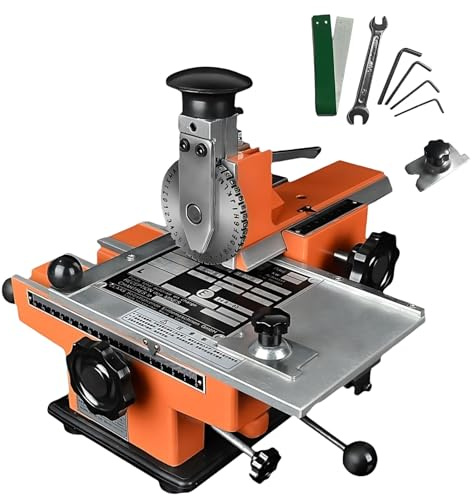 PRECISTECH Timbro Semiautomatico Macchina per Incisione Targhette con Ruote DOT Matrix Sostituibili per ID Card, Etichette Asset E Numeri di Serie Officina(6mm,DOT Matrix Font)