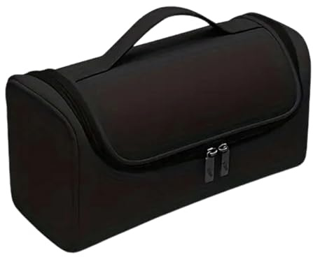 Wkldjf Borsa multiuso per asciugacapelli e strumenti per lo styling, in tessuto di poliestere resistente all'acqua, borsa per il trasporto dei capelli con gancio per appendere, Nero
