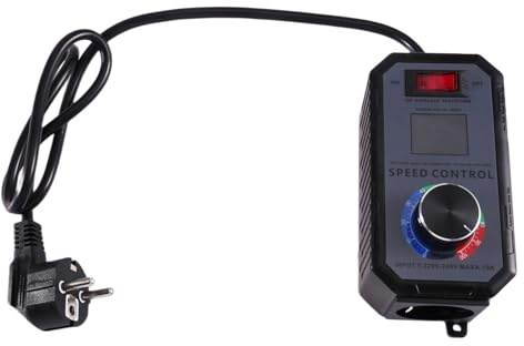 Aundhegrtt Regulador de Velocidad de Motor de 4000 W, CA 230 V, 10 A, Regulador de Voltaje para Amoladoras Angulares, Sopladores, Taladros Manuales, Sierras Circulares, Enchufe Europeo