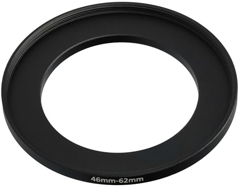 vhbw Anillo Adaptador Step Up de 46 mm a 62 mm para Objetivo de la cámara - Adaptador de Filtro, Metal, Negro