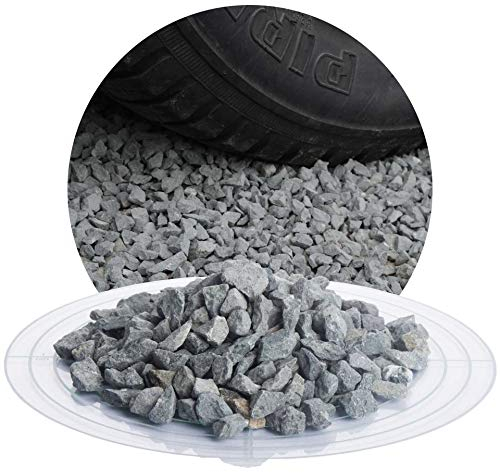 Schicker Mineral Diabas Ziersplitt grau 25 kg, Naturstein, Splitt für Steingärten, Beet, Gartenteich, Fassadenschutz, Weg- und Terrassengestaltung, robust, witterungsbeständig (Körnung 8-11 mm)