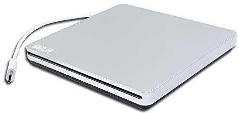 SuperDrive - Reproductor de BLU-Ray DVD Externo USB-C para MacBook Pro Laptop iMac Book Pro OS 27 21.5 Pulgadas Mac Mini Ordenadores, 8X DVD+-R/RW 24X CD-R Ranura para Quemador óptica