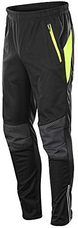 YAOTT Herren Radsporthose Sporthose Winter Thermo Fleece Gefüttert Winddichte Reißverschluss Kordelzughose MTB Radhose für Laufrad Outdoor