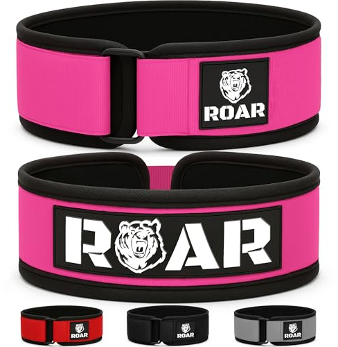 Roar® Gewichthebergürtel Herren und Damen, Lifting Belt for Gym, Powerlifting Gürtel Gewichtheben, Weightlifting Belt, Deadlift Belt, Crossfit Gürtel, Fitness Belt Men, Power Belt (Rose, S)