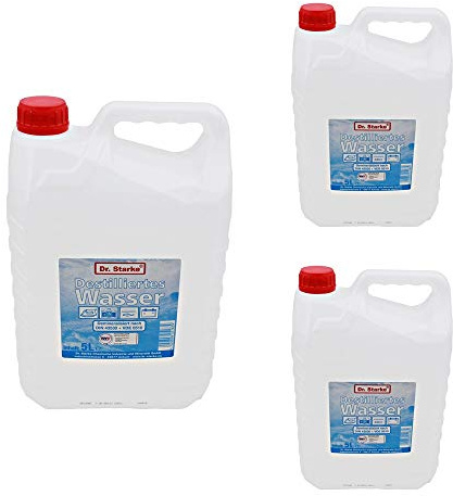 Dr. Starke 15 Liter Destilliertes Wasser (3 Kanister mit je 5 Litern) Bügeleisen Camping Aquarien