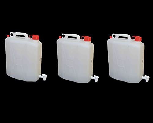 NUOVA PLASTICA ADRIATICA - Bidones de agua con grifo, contenedores para líquidos de 20 litros, 3 unidades