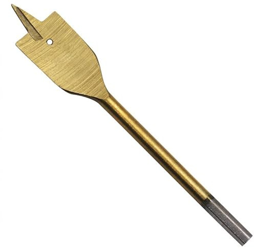 Spade Bits, Flat Woodworking Bits 6-45mm for Choose, Silver/Titanium-Gold Spade Drill Bit for Electric Drills, Bench Drills, Soft and Hard Wood, Gypsum, Clinker, Foam Box