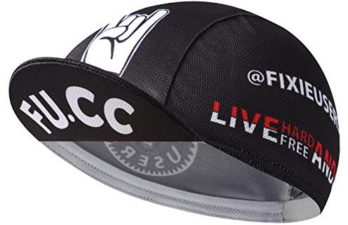 Bikingbros Black Cycling Cap - Polyester Funny Cycling Hat-Under Helmet - Cycling Helmet Liner Breathable&Sweat Uptake