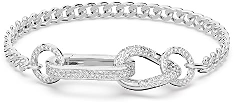 Swarovski Dextera Kollektion Armband, Pavé, Gemischte Glieder, Weiß, Rhodiniert