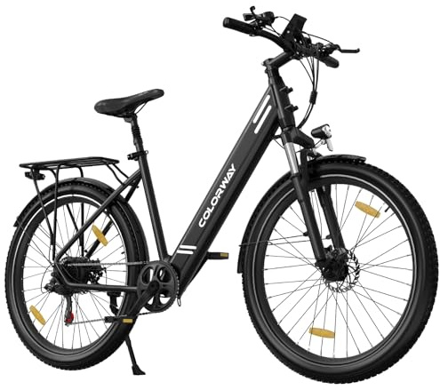 COLORWAY Elektrofahrrad, 27,5''×2,8'' EBike, 7-Gang, mit bürstenlosem 250W Motor, 36V/15Ah Akku, mit LCD-Display, Doppelscheibenbremse, Reichweite bis zu 45–100 km, Elektrofahrrad für die Stadt.