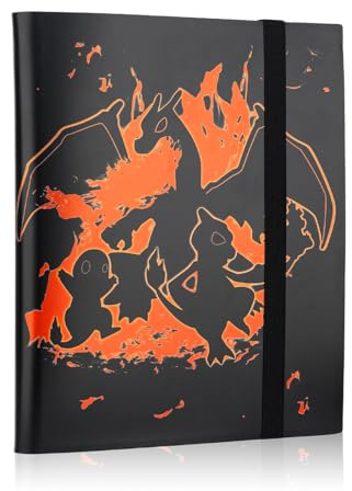 COQOYO Sammelkarten Album, 9 Seitenladen Taschen Sammelalbum Sammelmappe Sammelheft für 360 Karten, Groß Cartoon Anime Sammelbuch mit Elastischer Gurt, Wasserdichte Karten Heft Ordner Buch Mappe