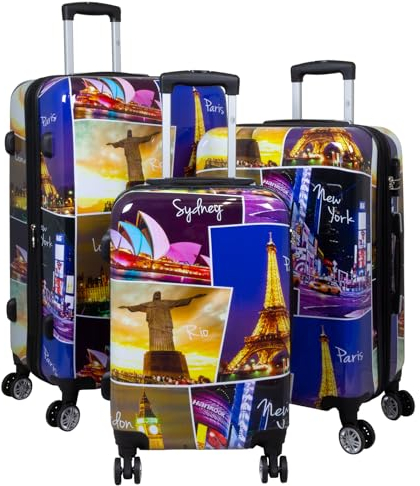 Trendyshop365 Koffer-Set 3-teilig Trolley Hartschale - Janeiro