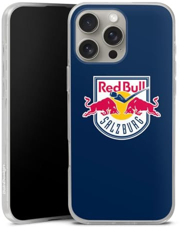 Silikon Hülle kompatibel mit Apple iPhone 16 Pro Max Case transparent Handyhülle EC Red Bull Salzburg Offizielles Lizenzprodukt Eishockey