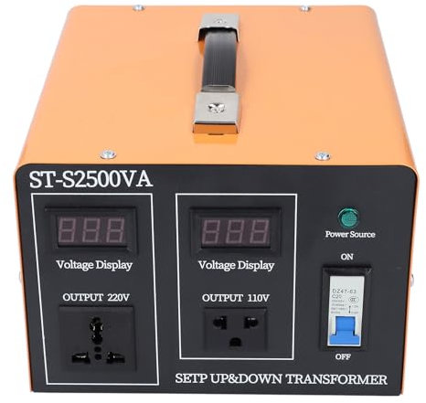 Walfront Voltage Converter Transformer Step Up Down AC Power Converter Circuit Breaker 2000W for Scientific Labs Industries Home Appliances (UK Plug AC220V)